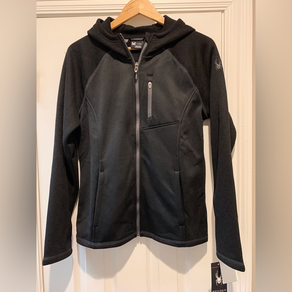 Spyder Full Zip Up Jacket Black NWT Large